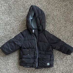 Zara black hooded jacket, coat